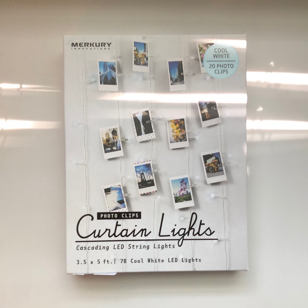NEW Merkury Cool White Photo Clip Curtain Lights